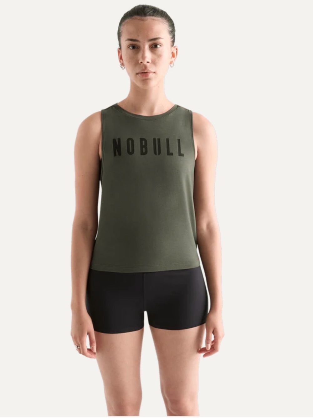 NOBULL Women's ultrasoft workout Training Muscle Tank olive green size xxl